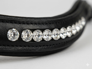 Diadema de Cuero Genuino con Cristales de Lujo para Caballos, Accesorios Ecuestres para Equitación y Entrenamiento, Fab International - Product Image 3