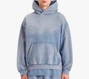 Vente en gros de sweats à capuche oversize en molleton de coton pour hommes, effet délavé soleil, logo personnalisé, collection de vêtements streetwear en gros - Product Image 1