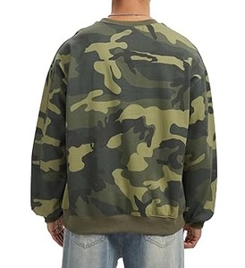 Sudaderas de Última Moda para Hombre, con Hombros Caídos, Estampado de Camuflaje, Talla Grande, Tejidas, Gruesas, Holgadas, para Otoño - Product Image 3