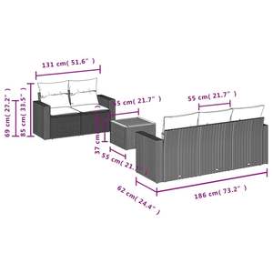ชุดโซฟาหวายเทียมสีเทาแบบโมดูลาร์สำหรับสวนกลางแจ้ง เฟอร์นิเจอร์สวนแบบโมดูลาร์ทันสมัย - Product Image 3