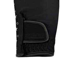 Gants d'équitation noirs en cuir PU avec motif fer à cheval et étoile, style classique, pour jeune cavalier, performance hivernale - Product Image 2