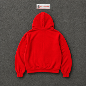 Red Zip Up Hoodie With <b>Heart</b> Graphic Rhinestone Design Oversized Streetwear Full Zipper Hooded <b>Sweatshirt</b> For Women Front Logo - Product Image 6