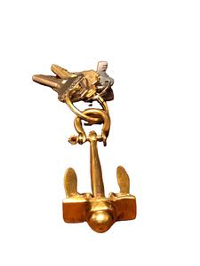 พวงกุญแจรูปสมอเรือทองเหลืองขายดีประจำปี 2026 พร้อมพวงกุญแจทองเหลืองสไตล์โบราณเคลือบทอง จำหน่ายโดยผู้ส่งออก - Product Image 2