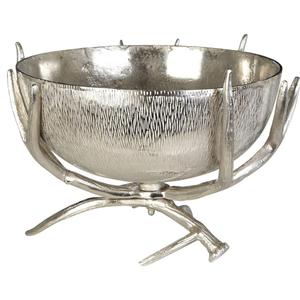 Bol décoratif de service avec base en forme de pattes, finition polie, vaisselle décorative, bols argentés pour restaurant, utilisation sur table à manger - Product Image 6