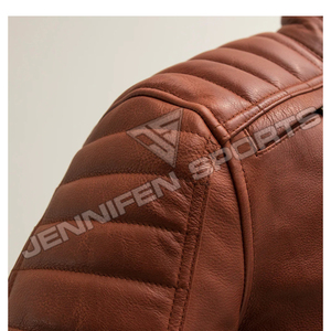 Blouson en cuir de motard pour homme, coupe slim, imperméable et chaud, collection Hiver 2026 - Product Image 3