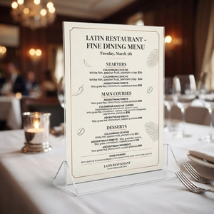 Exhibidor de Menús y Porta Tarjetas de Acrílico Blanco Ecológico con Capacidad de 10L, 100x30x182cm, para Restaurantes, Cafés y Hoteles - Product Image 2