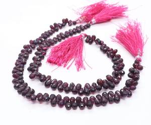 AAA Natural Rhodolite Garnet Faceted Teardrop Shape <b>Beads</b> 10 Inch Strand Size 4x6MM High Quality Rhodolite Garnet Gemstone <b>Beads</b> - Product Image 3