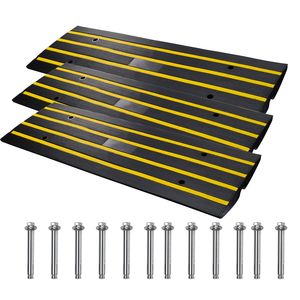 Set di 3 Rampe in Gomma Resistenti per Vialetti, Capacità di Carico 33069 Libbre, Altezza 2,6 Pollici, Ponte per Marciapiede - Product Image 4