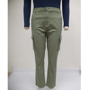 Pantalon cargo long pour homme de haute qualité en tissu sergé respirant en coton avec des poches fonctionnelles pour un port quotidien confortable - Product Image 1