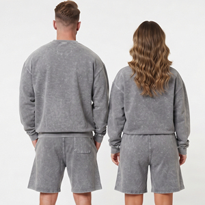 Unisex Acid Wash Zip Up <b>Hoodie</b> <b>and</b> <b>Shorts</b> <b>Set</b> Letter Print Vintage Streetwear Tracksuit Baggy <b>Hoodie</b> <b>Shorts</b> <b>Set</b> <b>Men</b> Women - Product Image 6