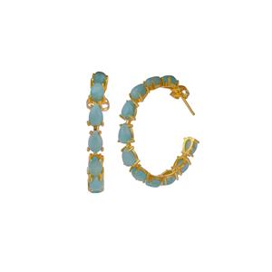 Amazonite anti-ternissement plaqué or pour femmes, boucles d'oreilles élégantes à la mode, clous à la mode, pierres précieuses faites à la main en laiton. - Product Image 5