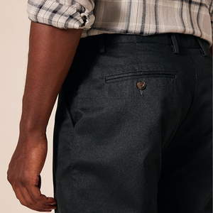 <b>Men's</b> Black Straight Fit Cotton Oxford Trousers Elastic Waist Casual Anti-Wrinkle Flat Front Autumn Style - Product Image 6