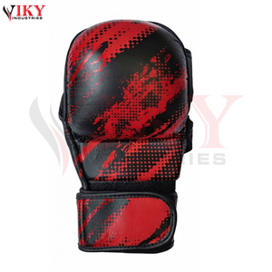 Gants de sparring MMA personnalisés faits à la main, légers et durables, avec impression par sublimation contrastée noir et rouge, fournisseur de qualité - Product Image 3