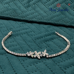 Magnífica Pulsera de Diamantes Cultivados en Laboratorio de 3.07 CT, Corte Marquise, Pera y Redondo, en Platino PT950 para Mujer - Product Image 1