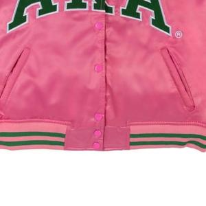 To Be An Pink <b>Vintage</b> <b>Bomber</b> <b>Jacket</b> Women Casual Retro Varsity Outerwear Lightweight Streetwear Zip Up Fashion Coat - Product Image 5