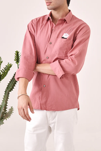 Camisa de manga larga para hombre con diseño de patas bordadas, moderna, ajustada, de sarga, informal, con botones, para verano, exterior y noche. - Product Image 2