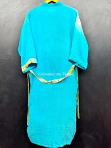 ชุดคลุมกิโมโนผ้าไหมเครปแบบอินเดีย ทำมือ เอวยางยืด ชุดชายหาดหรูหรา ชุดลำลอง ของขวัญ สไตล์โบโฮ สำหรับผู้หญิง ผ้าคลุมตัว ฤดูร้อน ฤดูใบไม้ร่วง ฤดูใบไม้ผลิ - Product Image 6