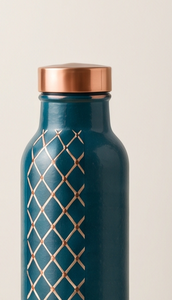 Venta al por mayor directa de fábrica: Taza de cobre esmaltada decorativa con motivo de celosía moderna, para bebidas ayurvédicas, a prueba de fugas, OEM - Product Image 2