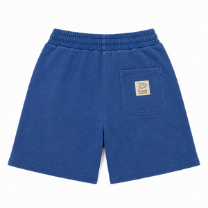 French Terry Chenille 35 <b>Patch</b> Sweat <b>Shorts</b> Cobalt Blue Y2K Streetwear <b>Men's</b> Athletic Lounge Low MOQ Custom Sport Bottoms - Product Image 3