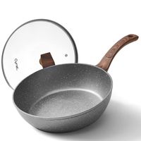 Wajan Goreng Aluminium Anti Lengket Premium Gagang Tahan Panas Stainless Steel Siap Pakai Induksi untuk Memasak Sehari-hari Serbaguna