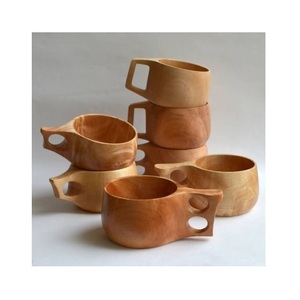 Tasses en bois faites à la main, design minimaliste, écologiques, vaisselle à café en bois massif, finition naturelle, articles de boisson pour la maison - Product Image 3