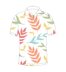 เสื้อโปโลพิมพ์ลายใบไม้เขตร้อนสำหรับผู้ชาย แขนสั้น สวมใส่สบาย ระบายอากาศได้ดี เหมาะสำหรับฤดูร้อน แฟชั่นเสื้อกอล์ฟ - Product Image 4