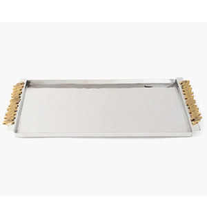 Plateau de service antique en aluminium en forme de main humaine, plateau à salade pour hôtel, plateau en métal courbé en forme de main pour table, produit très vendu - Product Image 3