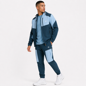 Chaqueta softshell de diseño con paneles de color personalizados, poliéster y nailon, con capucha, ropa deportiva con logotipo bordado e impreso para hombre. - Product Image 5