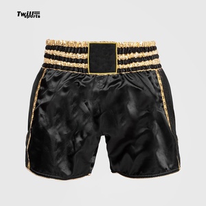 Venta caliente último deportivo sólido liso teñido transpirable secado rápido peso ligero Muay Thai Kickboxing Fight Shorts para hombres - Product Image 2
