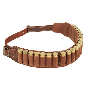 Cinturón de cuero para cartuchos de caza calibre 12, cinturón de cuero para tiro de la mejor calidad, cinturón de cuero para cartuchos de caza. - Product Image 1