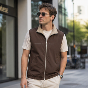 Gilet réversible ALIROZ INDUSTRY pour l'hiver, veste sans manches vintage à fermeture éclair, veste décontractée pour homme avec plusieurs poches - Product Image 3