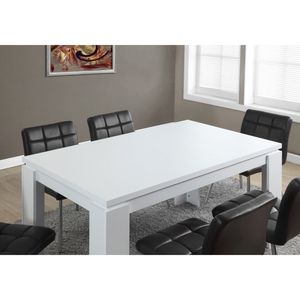 Tavolo da Pranzo Rettangolare Moderno Contemporaneo 60 Pollici per Cucina e Sala da Pranzo in Laminato Bianco - Product Image 2