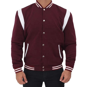 Blouson de baseball personnalisé pour homme 2026 – Design tendance, rouge bordeaux, style universitaire, coupe ajustée, en toile, à capuche, manteau d'hiver - Product Image 4