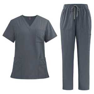 Conjunto de Ropa de Trabajo Médica, Uniforme de Trabajo, Uniformes de Hospital de Tela de Punto de Algodón y Poliéster para Mujer - Product Image 1