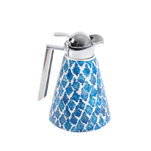 Pot isotherme artisanal noir géométrique en nacre, idéal pour servir les boissons, décorations Aïd Moubarak, vente en gros - Product Image 3