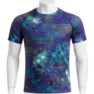 Camiseta Deportiva de Compresión para Hombre, Manga Corta, Tie-Dye, Cuello Redondo, Corte Ajustado, Secado Rápido, Tejido de Punto, Estilo Casual y Deportivo - Product Image 5