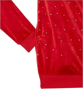 Conjunto de Dos Piezas de Chándal de Terciopelo con Pedrería Personalizado al por Mayor, Chaqueta con Cremallera y Pantalones de Lujo para Mujer - Product Image 5