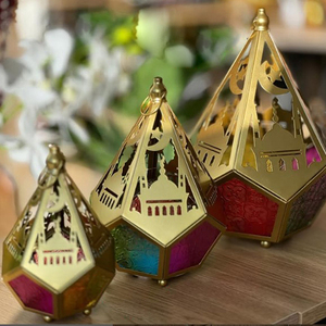 ชุดโคมไฟ 3 ชิ้น คอลเลคชั่นรอมฎอน โคมไฟโลหะสไตล์โมร็อกโก สำหรับตกแต่งบ้าน บรรยากาศทางศาสนา และงานอีเว้นท์ต่างๆ - Product Image 1