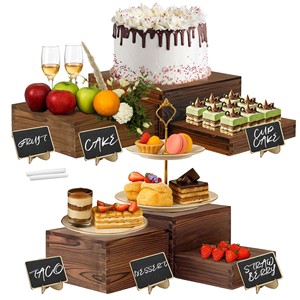 Sheesham Wood Multi-Tier Cake Display Riser Stand - Wholesale Artisan Bakery - Product Image 1