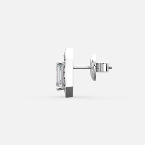 Boucles d'oreilles en or massif 18 carats avec diamants certifiés IGI, taille émeraude, monture impériale, pour mariage et fiançailles - Product Image 4