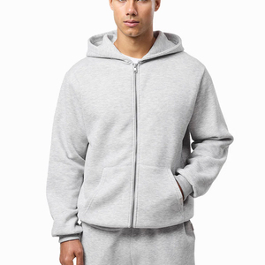 Premium Quality Custom Drop Shoulder Blank Fleece Heavyweight Wholesale Price Custom Logo Men Zipper hoodies - Product Image 6