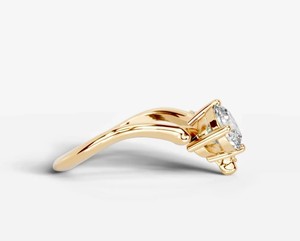 Anillo de Moissanita de Corte Redondo, Plata de Ley 925, Chapado en Oro Amarillo, Moderno y Elegante, Anillo de Compromiso, Boda, Promesa, Regalo - Product Image 2