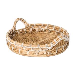 Bandeja de almacenamiento de agua tejida a mano con logotipo personalizado, bandeja grande de servicio hecha a mano con soporte de metal - Product Image 2