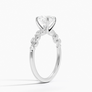 BOJ Ring 0108 <b>Cushion</b> Cut 925 Silver <b>Leaves</b> and Buds Setting Solitaire Diamond Ring 2ct D Color VVS1 Moissanite GRA Certified - Product Image 2