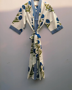 Kimono de Algodón 100%, Hermosos Kimonos, Kimono para Damas de Honor, Bata de Baño para Mujer, Kimono con Estampado Artesanal, Kimono de Regalo - Product Image 3