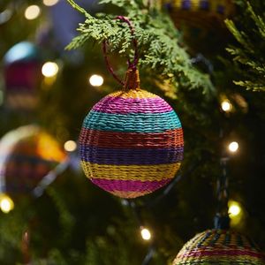 Premium Natural Rattan Christmas Ball Ornament Handwoven Decorative Hanging Holiday <b>Tree</b> <b>Decoration</b> for Festive Home Decor - Product Image 2