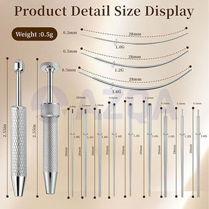 Stainless Steel Body Jewelry Taper And Ball Grabber Tool Set For 14G 16G 18G 20G Professional <b>Piercing</b> - Product Image 2
