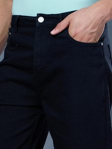 Jean décontracté noir pour homme, coupe ample et large, 100 % coton, écologique, résistant à la décoloration, taille mi-haute – En promotion - Product Image 4