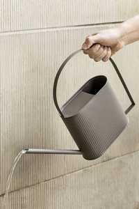 Modern Gray Plastic Watering Can With Long Spout For Gardening Durable Powder Coated Finish - Product Image 1