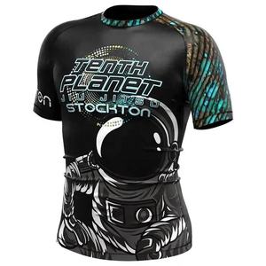Custom Short Sleeve BJJ Rashguard MMA <b>Compression</b> <b>Shirt</b> <b>Men</b> Jiu Jitsu Grappling Top Sublimation Printed Fitness Gym Sportswear - Product Image 1